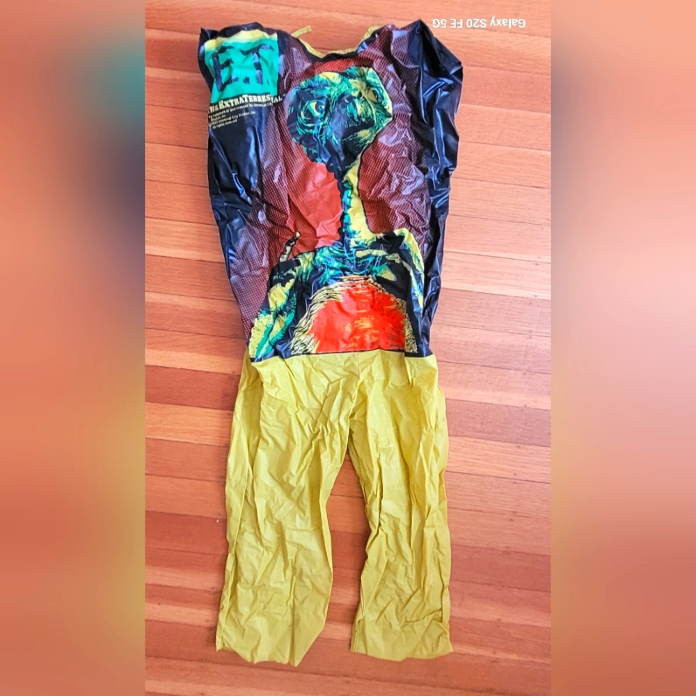1980s E.T. KIDS COSTUME Yellow and Black Halloween Collegeville Costumes